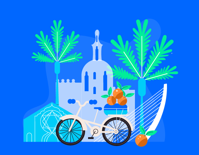 Graphic of Valencia with blue background