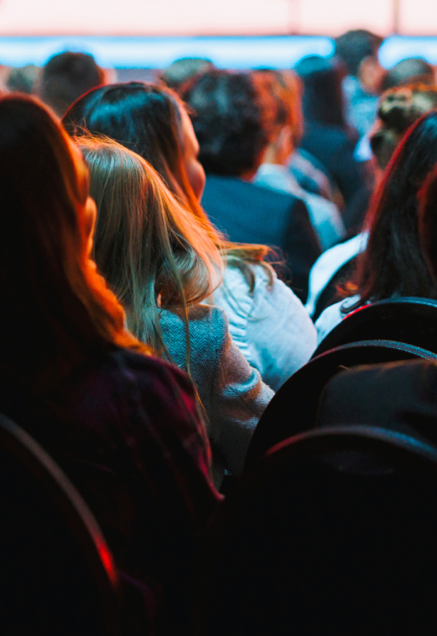 View from the back of a crowd