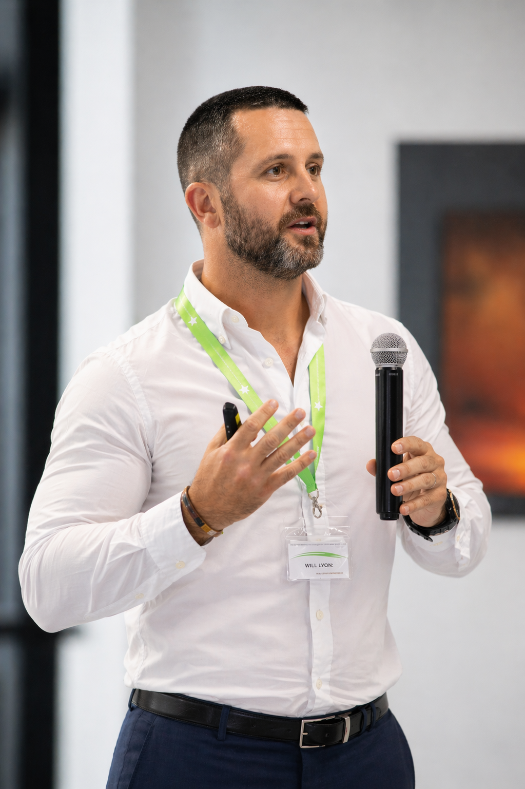 Image of man with microphone