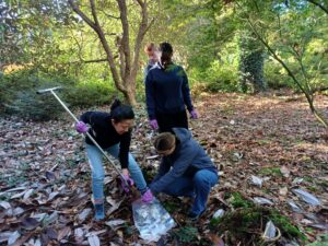 Student sampling out in nature